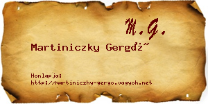 Martiniczky Gergő névjegykártya